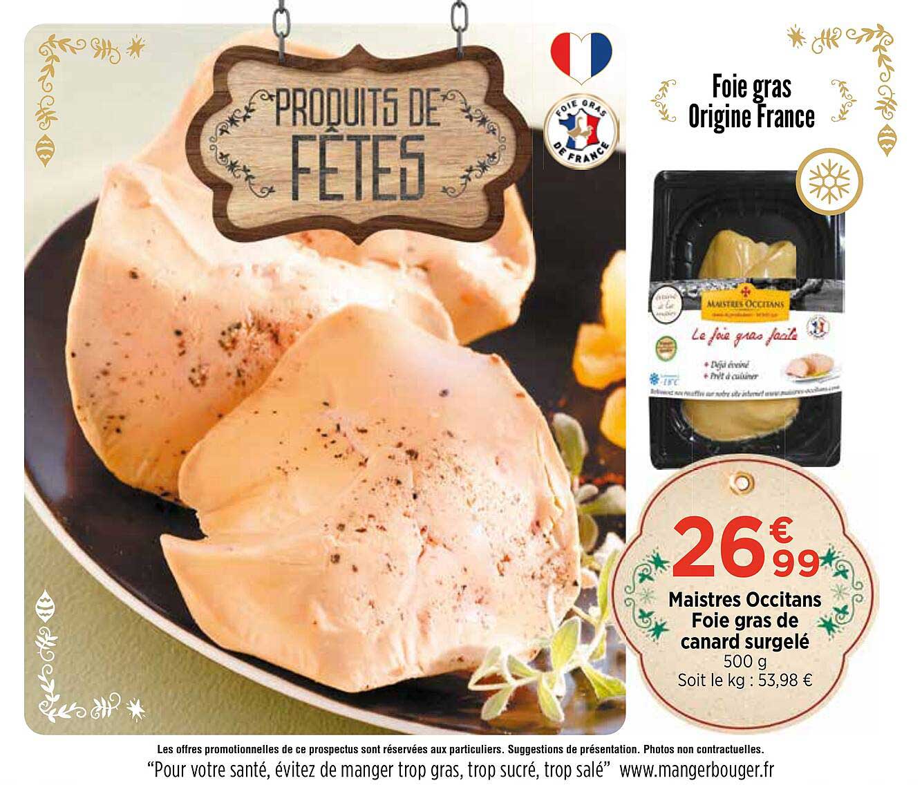 maistres occitans foie gras de canard surgelé