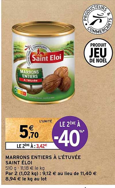 marrons entiers à l'étuvée saint éloi
