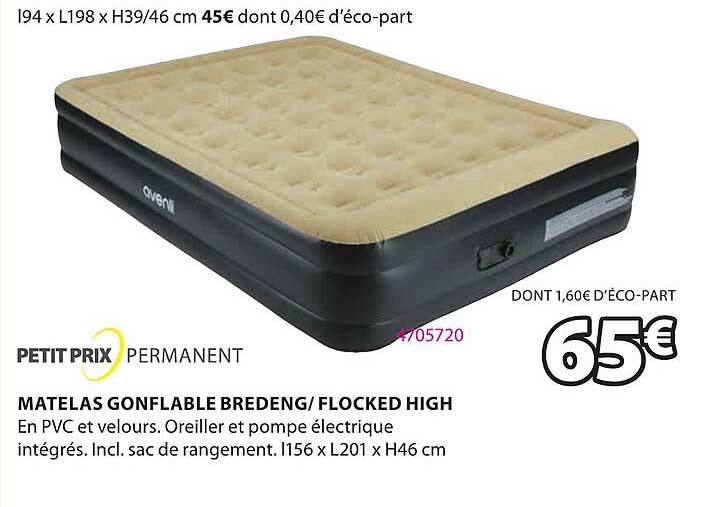 matelas gonflable bredeng / flocked high