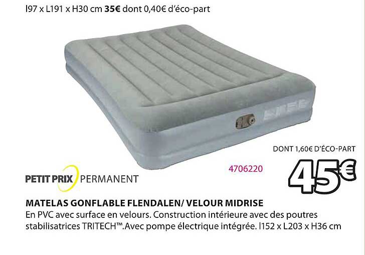 matelas gonflable flendalen/velour midrise
