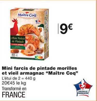 mini farcis de pintade morilles et vieil armagnac "maitre coq"