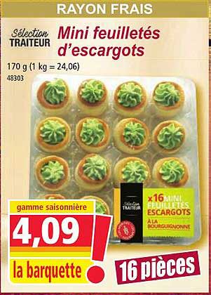 mini feuilletés d'escargots sélection traiteur