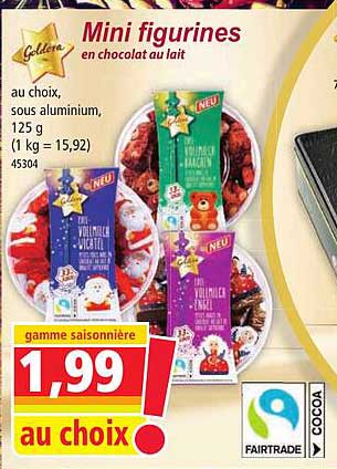 Mini Figurines En Chocolat Au Lait Goldora