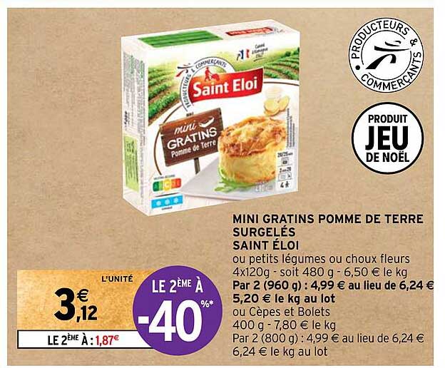mini gratins pomme de terre surgeles saint eloi