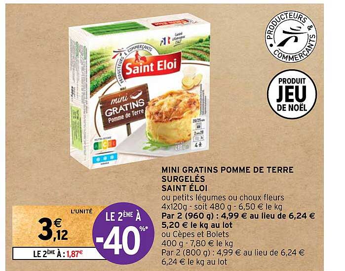 Mini Gratins Pomme De Terre Surgelés Saint éloi