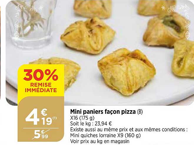 mini paniers façon pizza