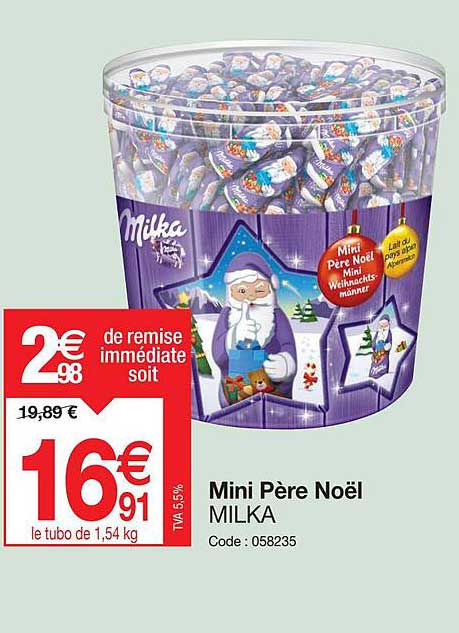 mini père noël milka
