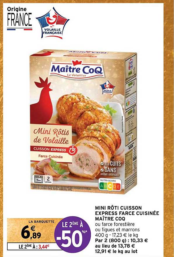 mini rôti cuisson express farce cuisinée maître coq