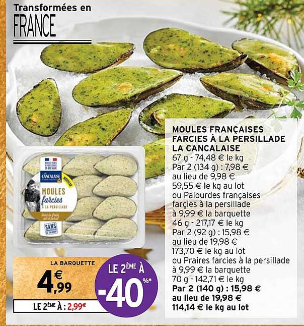 moules françaises farcies à la persillade la cancalaise