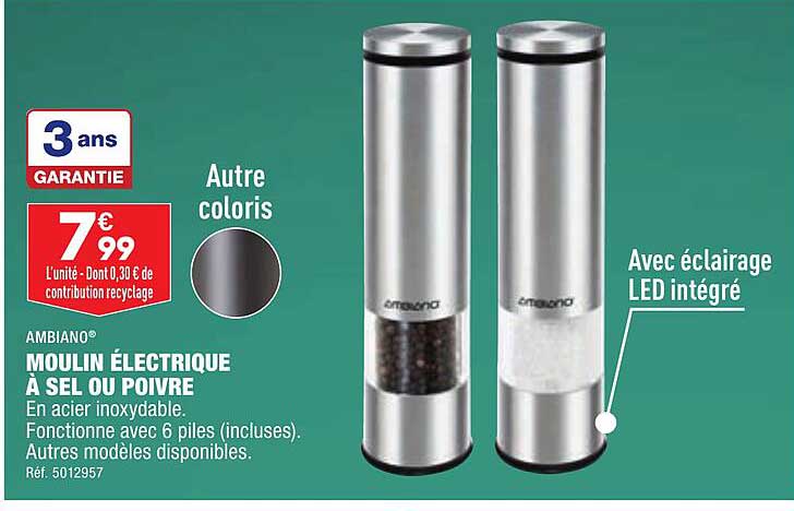 Moulin électrique à Sel Ou Poivre Ambiano