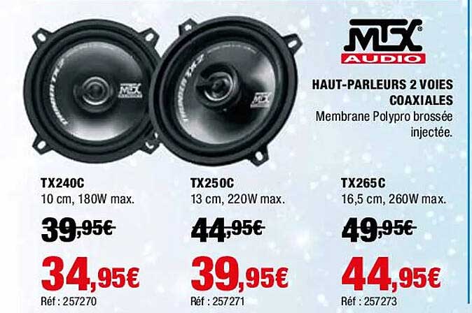 mtx haut-parleurs 2 voies coaxiales