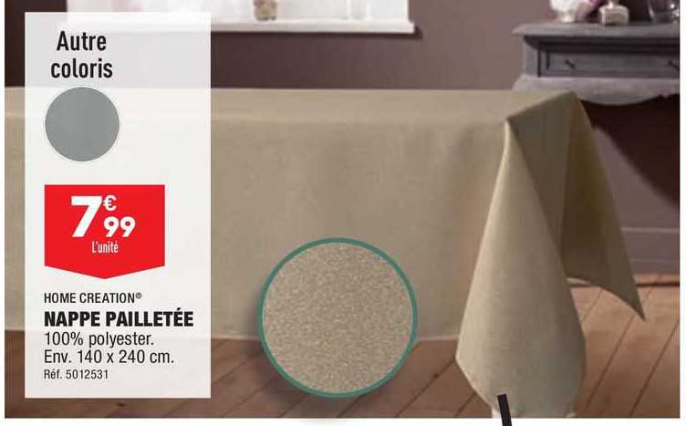 nappe pailletée home creation