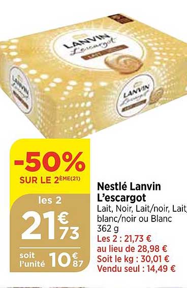 nestlé lanvin l'escargot