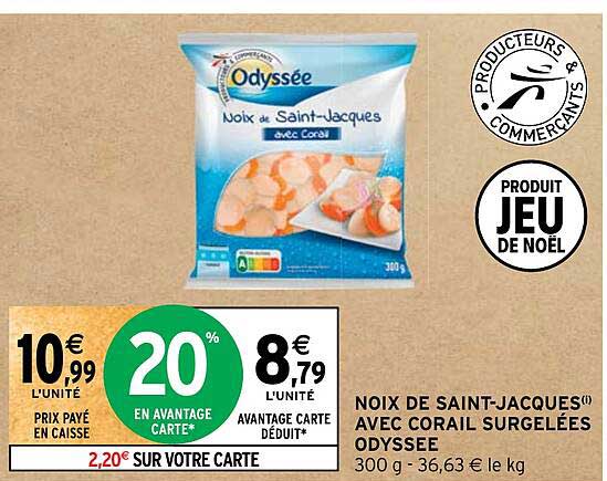 noix de saint-jacques avec corail surgelees odyssee