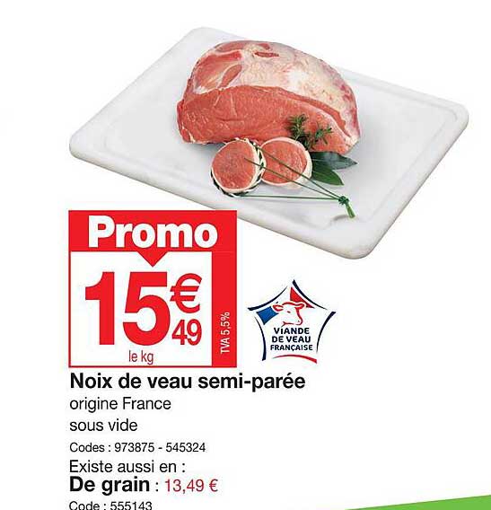 noix de veau semi-parée