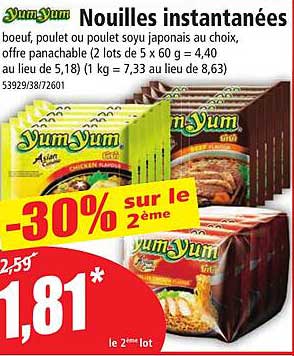 nouilles instantanées yum yum