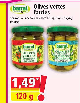olives vertes farcies barrel