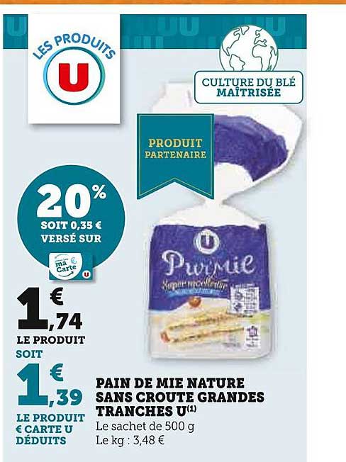 pain de mie nature sans croûte grandes tranches u