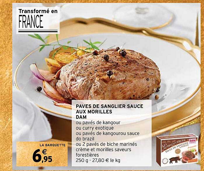 pavés de sanglier sauce aux morilles dam
