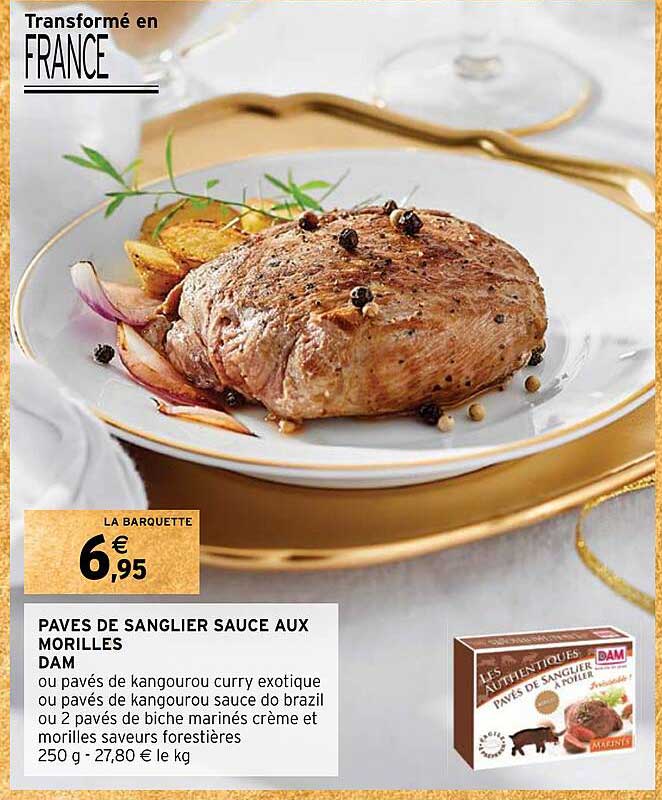 pavés de sanglier sauce aux morilles dam