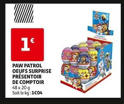 paw patrol œufs surprise présentoir de comptoir