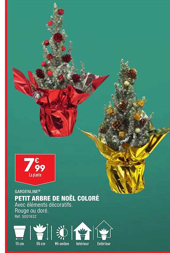 petit arbre de noël coloré gardenline