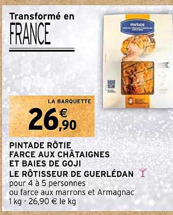 Pintade Rôtie Farce Aux Châtaignes Et Baies De Goji Le Rôtisseur De Guerlédan