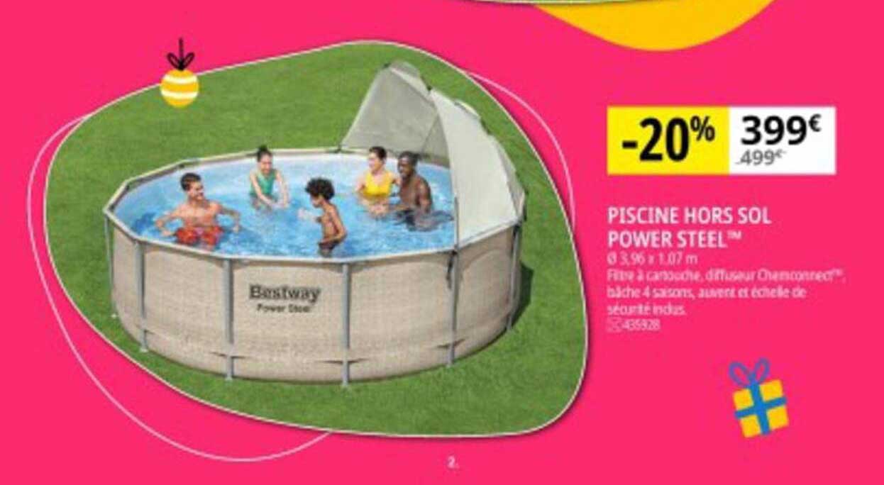 piscine hors sol  power steel ø3.96 x 1.07 m