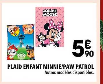 plaid enfant minnie/paw patrol