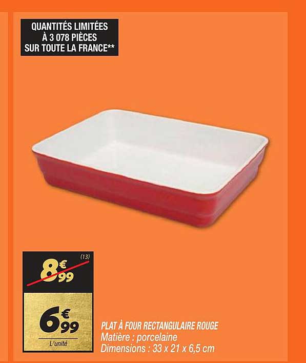 Plat à Four Rectangulaire Rouge