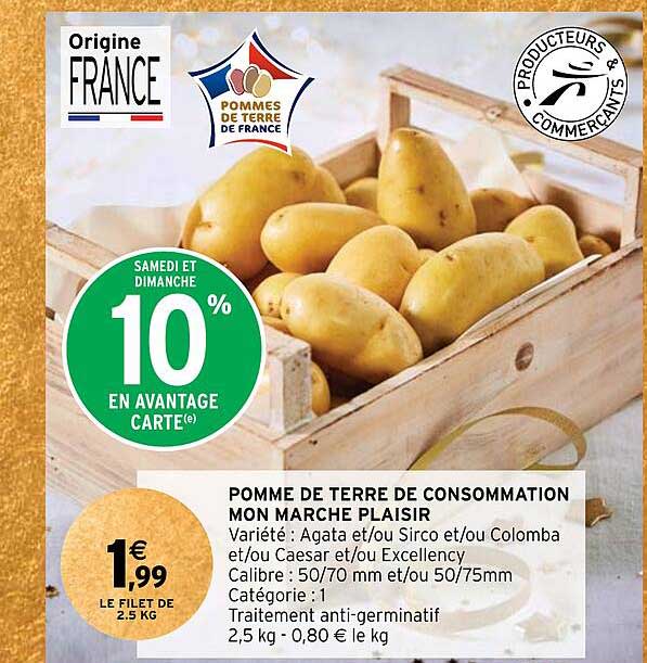 pomme de terre de consommation mon marché plaisir