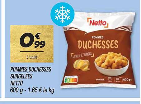 pommes duchesses surgelées netto