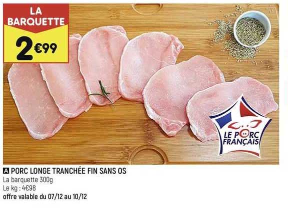 Porc Longe Tranchée Fin Sans Os