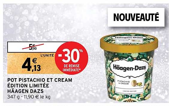 pot pistachio et cream edition limitee haagen dazs