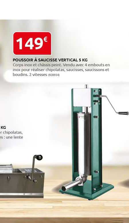 poussoir à saucisse vertical 5kg