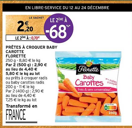 pretes a croquer  baby carotte  florette