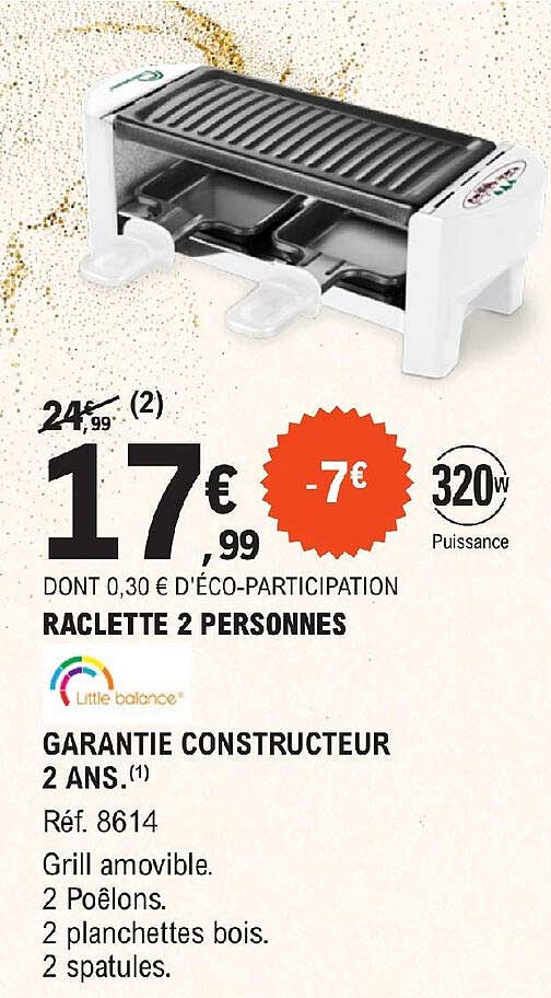 raclette 2 personnes little balance