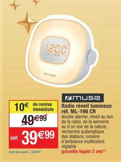Radio Réveil Lumineux Muse Ml-198 Cr