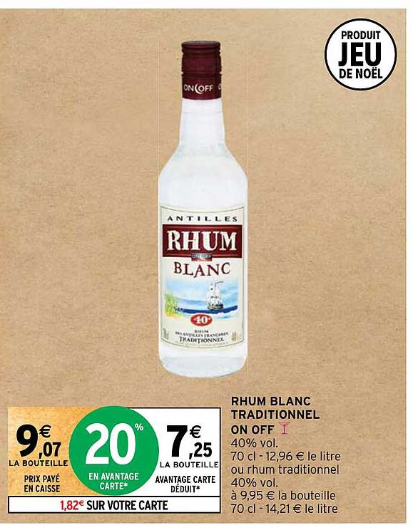 rhum blanc traditionnel on off