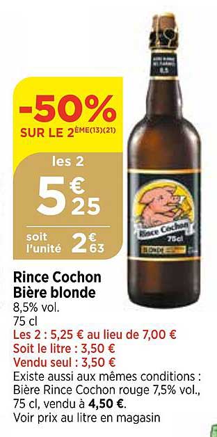 rince cochon bière blonde
