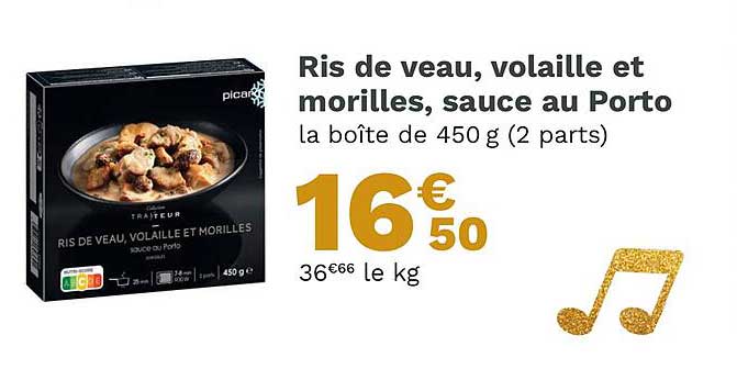 ris de veau, volaille et morilles, sauce au porto