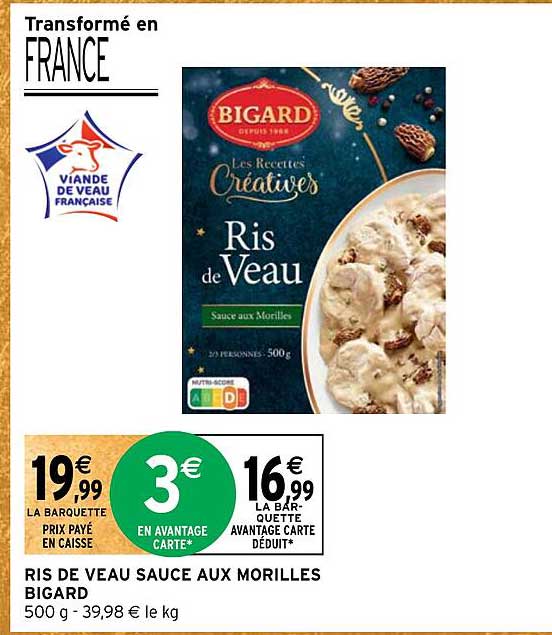 ris de veau sauce aux morilles bigard