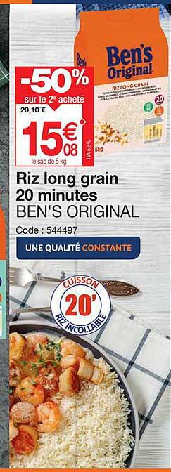 riz long grain 20 minutes ben's original
