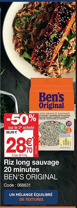 riz long sauvage 20 minutes ben's original