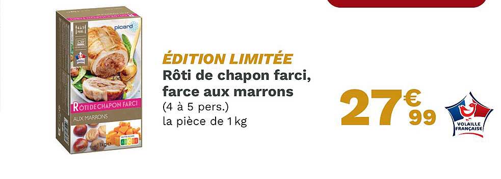 rôti de chapon farci, farce aux marrons