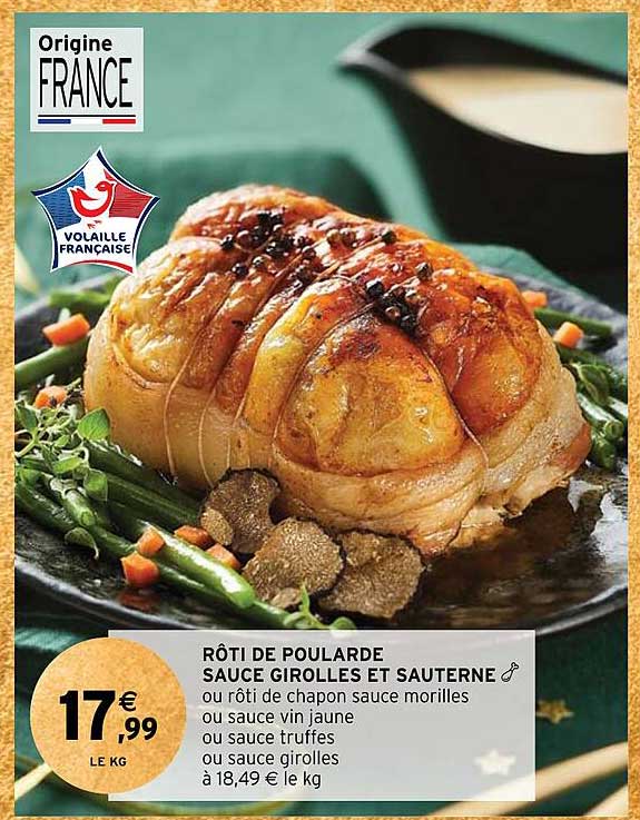 rôti de poularde sauce girolles et sauterne