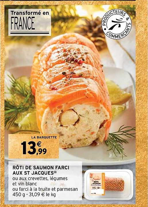 Rôti De Saumon Farcie Aux St Jacques