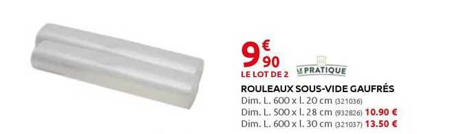 rouleaux sous-vide gaufrés