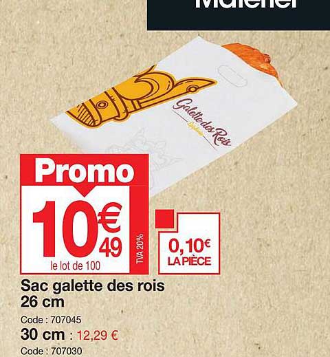 sac galette des rois 26 cm, 30 cm