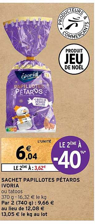sachet  papillotes petards ivoria